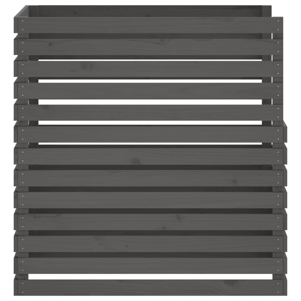 VIDAXL Composteur Gris 100x100x102 Cm Bois Massif De Pin