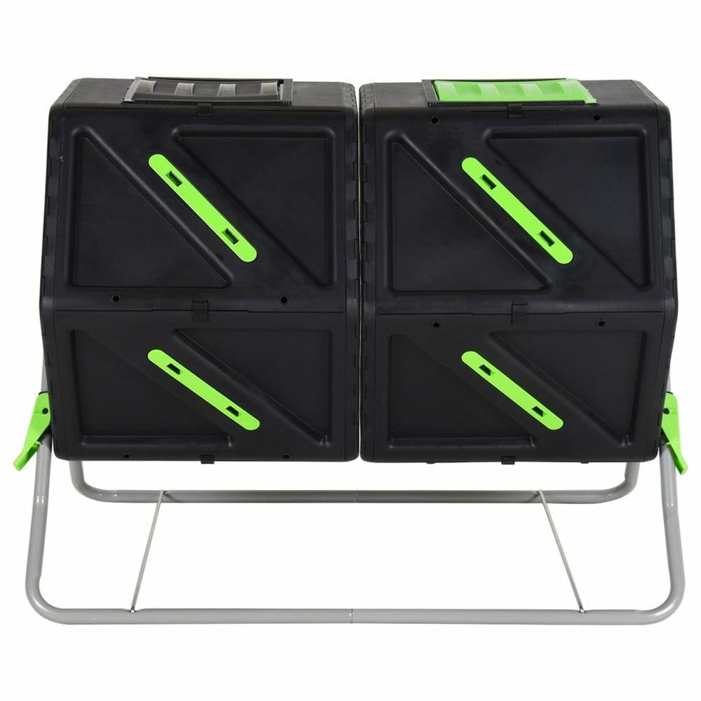 VIDAXL Composteur à Tambour à Double Chambre 88x60x74 Cm 210 L Pp