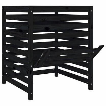 VIDAXL Composteur Noir 82,5x82,5x99,5 Cm Bois Massif De Pin