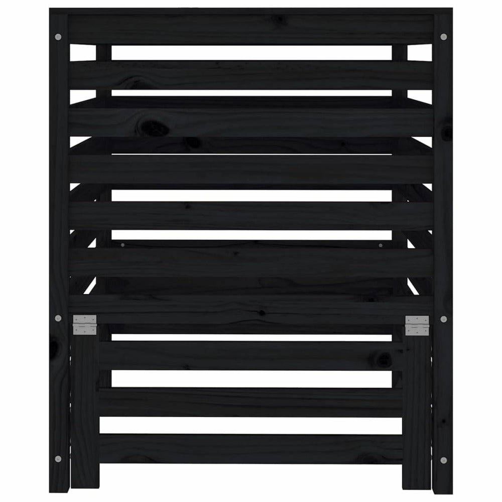 VIDAXL Composteur Noir 82,5x82,5x99,5 Cm Bois Massif De Pin