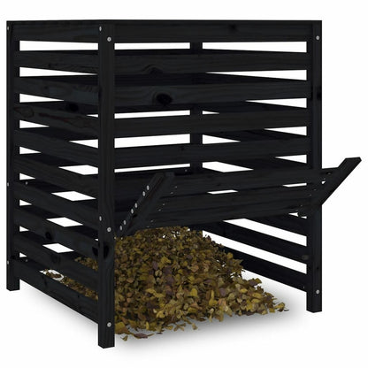 VIDAXL Composteur Noir 82,5x82,5x99,5 Cm Bois Massif De Pin