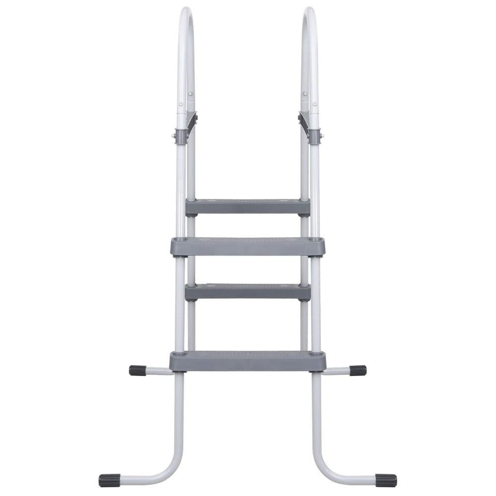 VIDAXL Échelle De Piscine Gris 84 Cm Acier