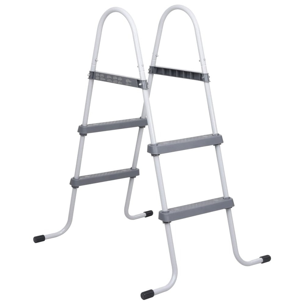 VIDAXL Échelle De Piscine Gris 84 Cm Acier