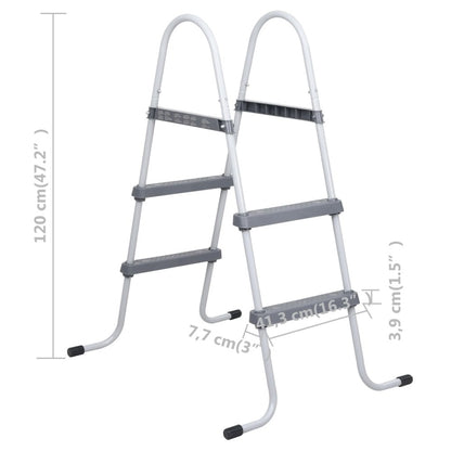 VIDAXL Échelle De Piscine Gris 84 Cm Acier