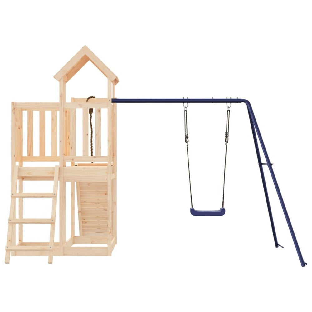 VIDAXL Maisonnette De Jeu Avec Mur D'escalade Balançoire Bois De Pin