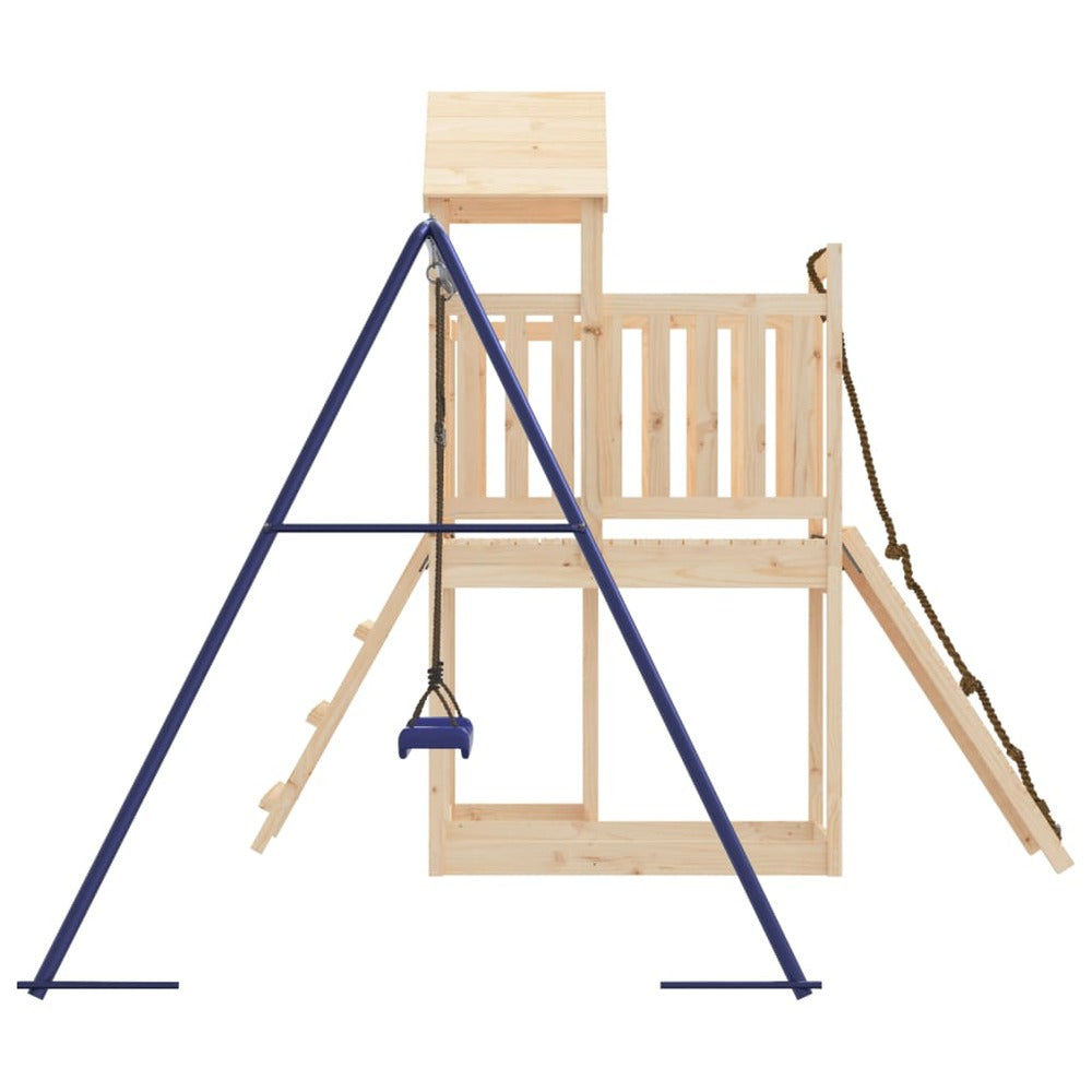 VIDAXL Maisonnette De Jeu Avec Mur D'escalade Balançoire Bois De Pin
