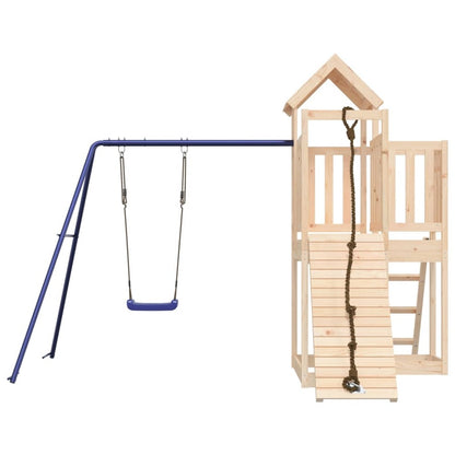 VIDAXL Maisonnette De Jeu Avec Mur D'escalade Balançoire Bois De Pin