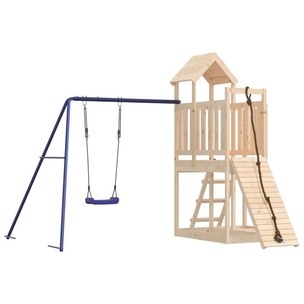 VIDAXL Maisonnette De Jeu Avec Mur D'escalade Balançoire Bois De Pin