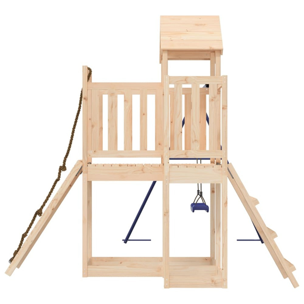 VIDAXL Maisonnette De Jeu Avec Mur D'escalade Balançoire Bois De Pin
