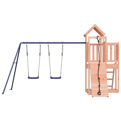 VIDAXL Maisonnette De Jeu Avec Mur D'escalade Balançoires Bois Massif