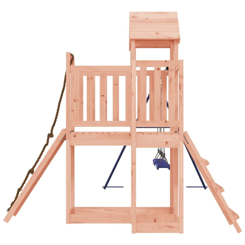VIDAXL Maisonnette De Jeu Avec Mur D'escalade Balançoires Bois Massif