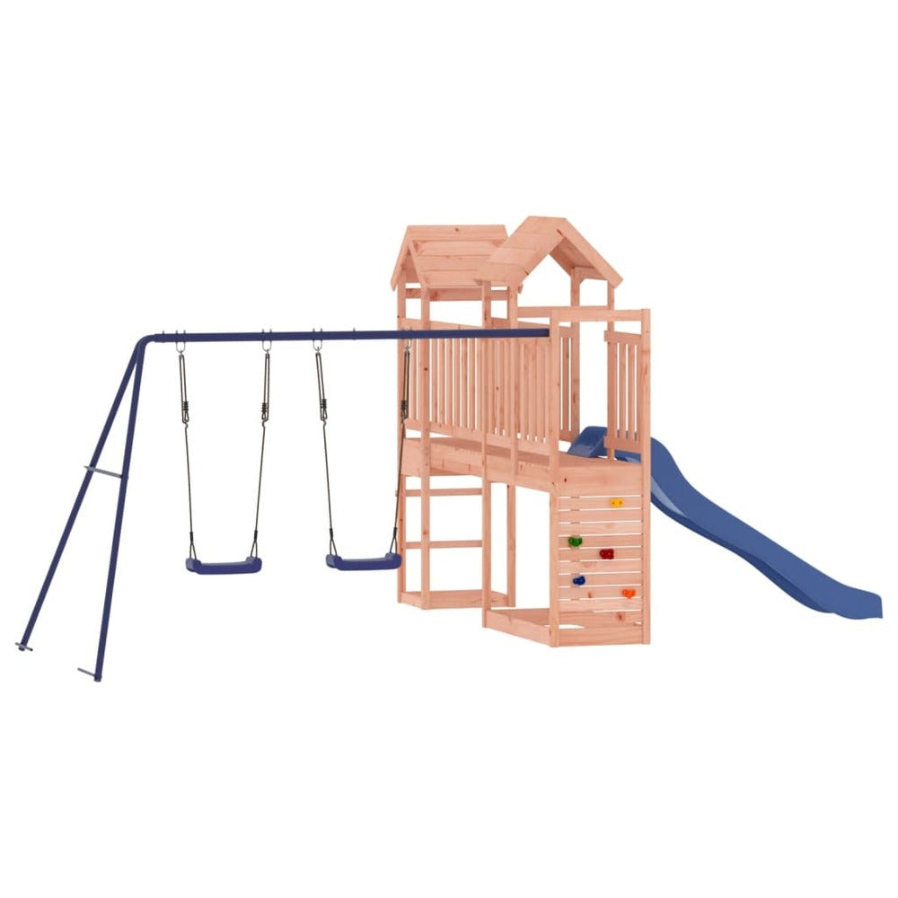 VIDAXL Maisonnette De Jeu Toboggan Et Balançoires Bois Massif Douglas