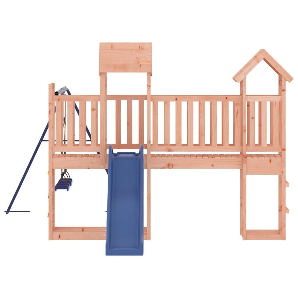 VIDAXL Maisonnette De Jeu Toboggan Et Balançoires Bois Massif Douglas