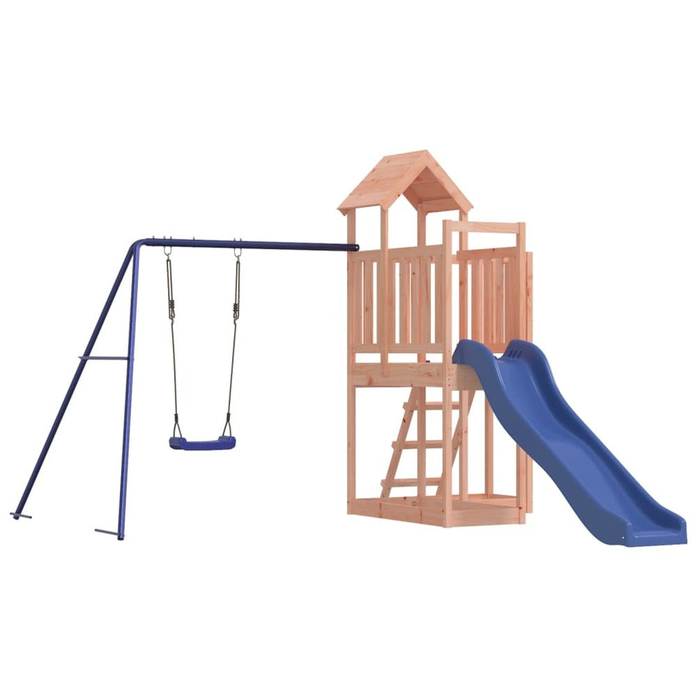 VIDAXL Maisonnette De Jeu Avec Toboggan Balançoire Bois Massif Douglas
