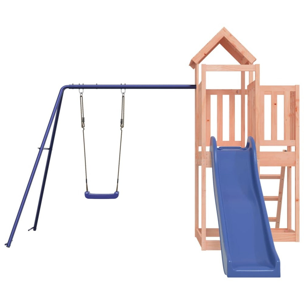 VIDAXL Maisonnette De Jeu Avec Toboggan Balançoire Bois Massif Douglas