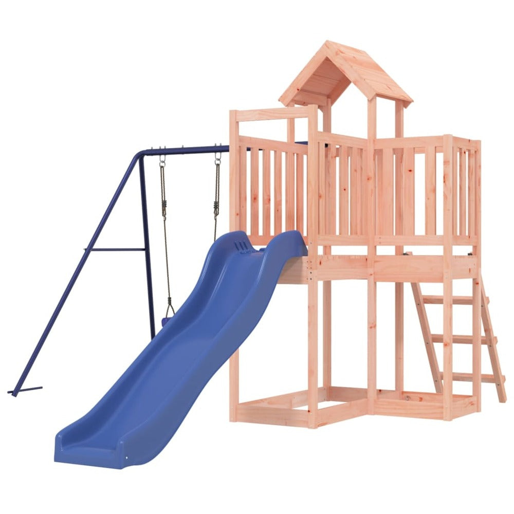 VIDAXL Maisonnette De Jeu Avec Toboggan Balançoire Bois Massif Douglas