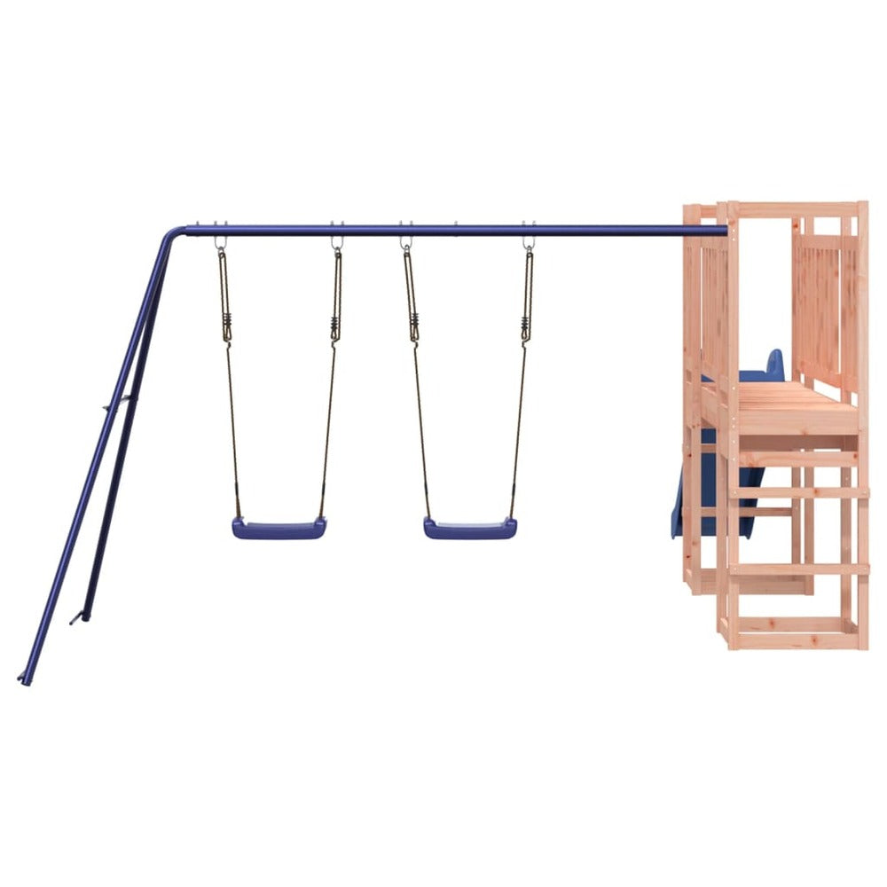 VIDAXL Maisonnette De Jeu Et Toboggan Balançoires Bois Massif Douglas