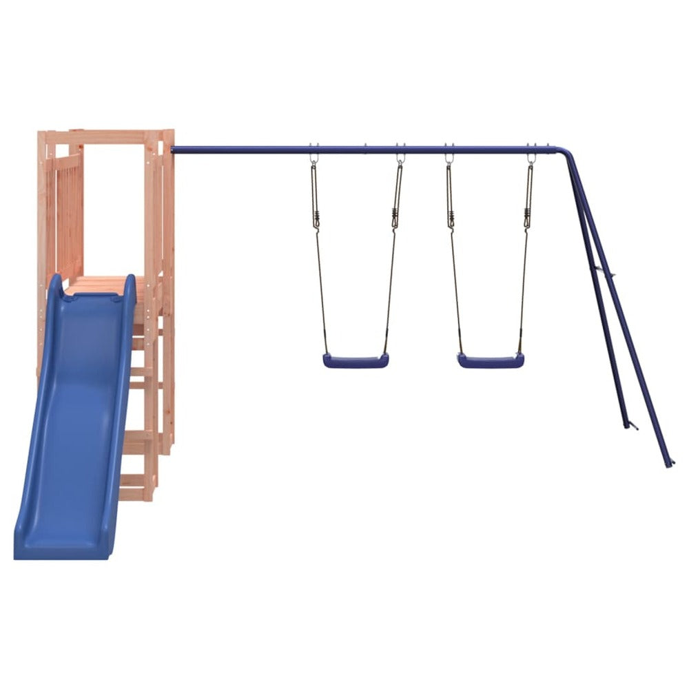 VIDAXL Maisonnette De Jeu Et Toboggan Balançoires Bois Massif Douglas