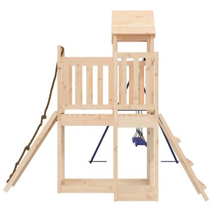VIDAXL Maisonnette De Jeu Avec Mur D'escalade Balançoires Bois De Pin