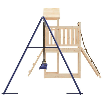 VIDAXL Maisonnette De Jeu Avec Mur D'escalade Balançoires Bois De Pin