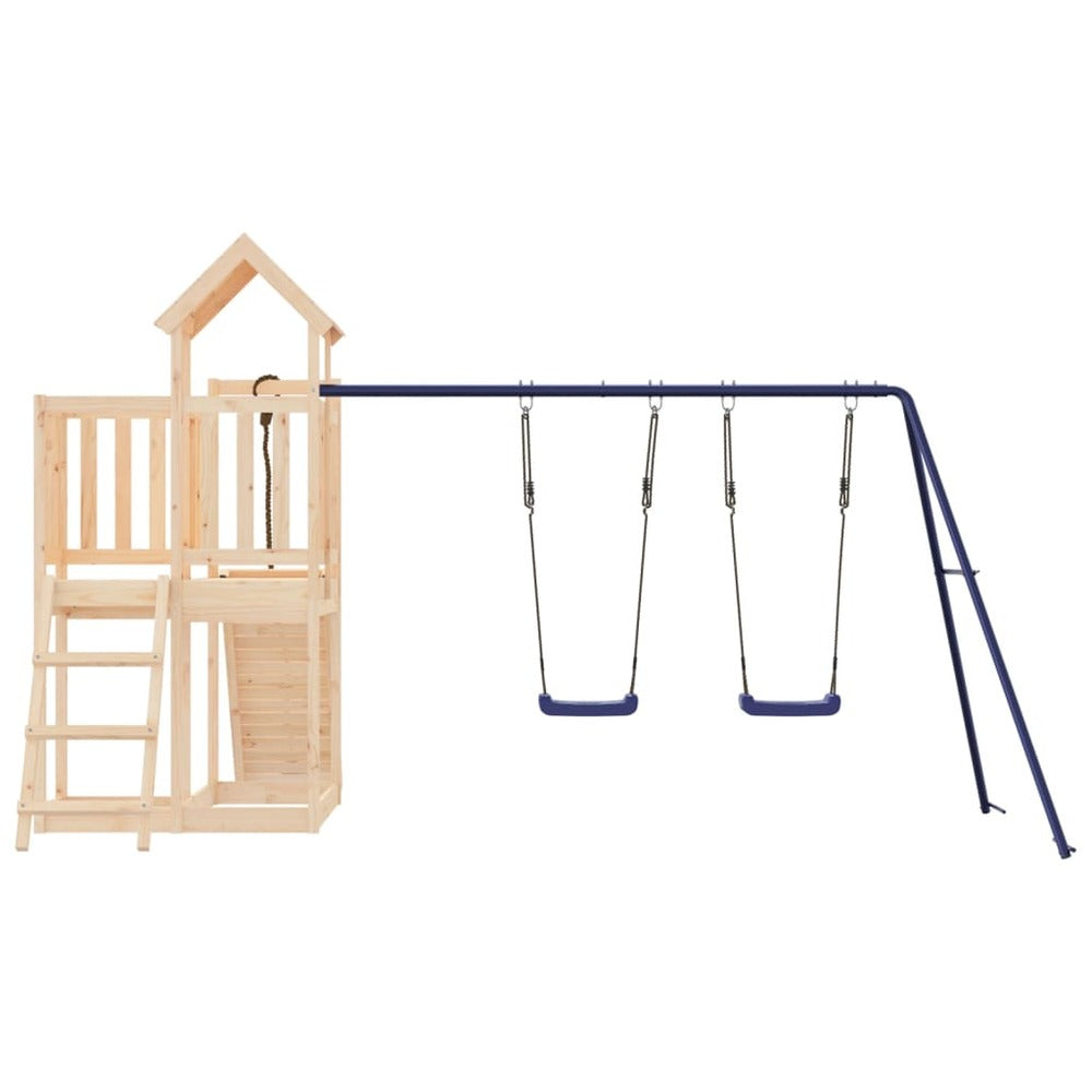 VIDAXL Maisonnette De Jeu Avec Mur D'escalade Balançoires Bois De Pin
