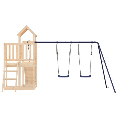 VIDAXL Maisonnette De Jeu Avec Mur D'escalade Balançoires Bois De Pin
