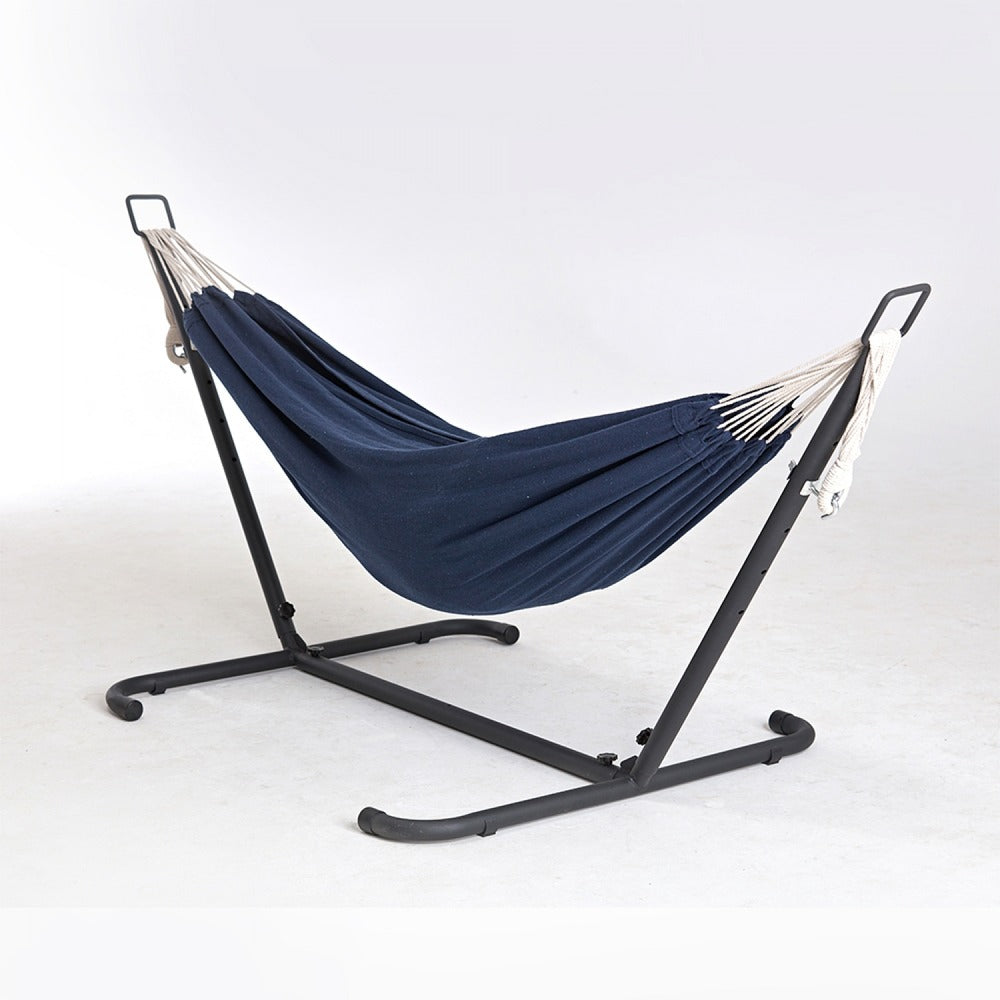  Copacabana Bleu : Hamac Sur Pied 2,6 M Avec Toile En Tissu Polyester Bleu