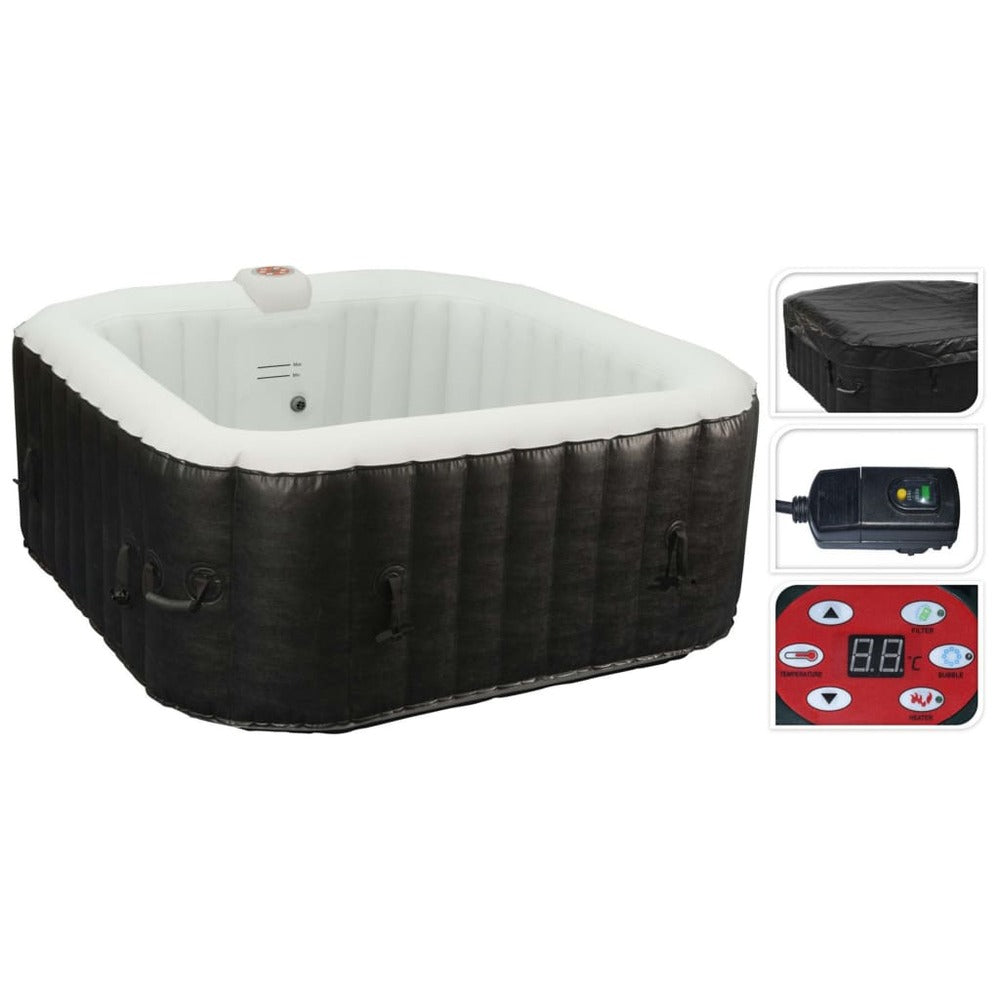 XQ Max Cuve Thermale Gonflable 145x145x65 Cm Noir Et Blanc