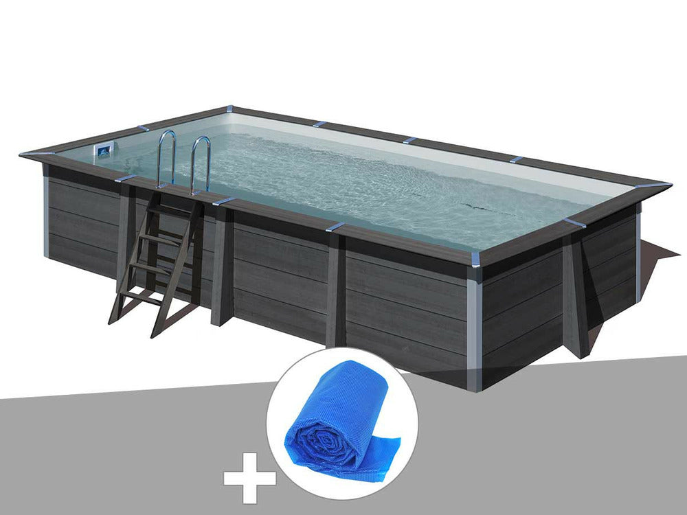 GRE Kit Piscine Composite Avant-garde Rectangulaire 6,06 X 3,26 X 1,24 M + Bâche à