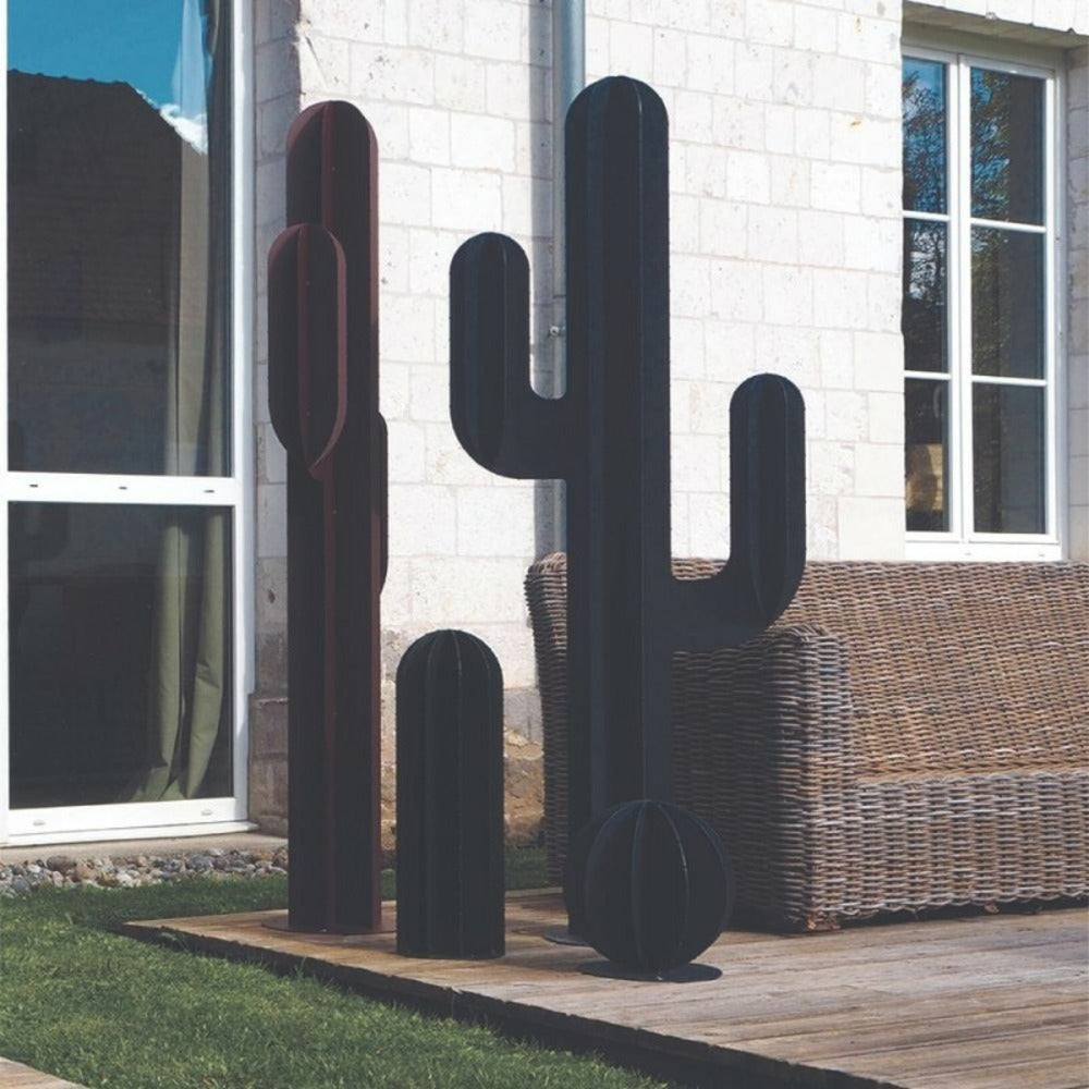  Cactus Métal Droit - Rouge 100 Cm