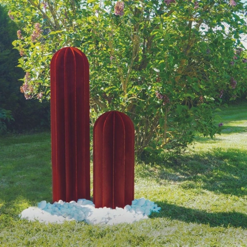  Cactus Métal Droit - Rouge 100 Cm