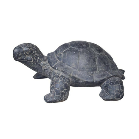  Statue Jardin Tortue L. 62 Cm - Gris Anthracite 25 Cm