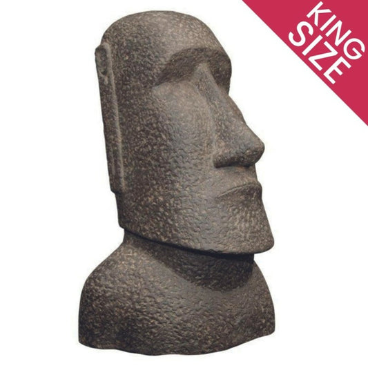  Statue Jardin Moaï (grand Format) - Gris Anthracite 40 Cm