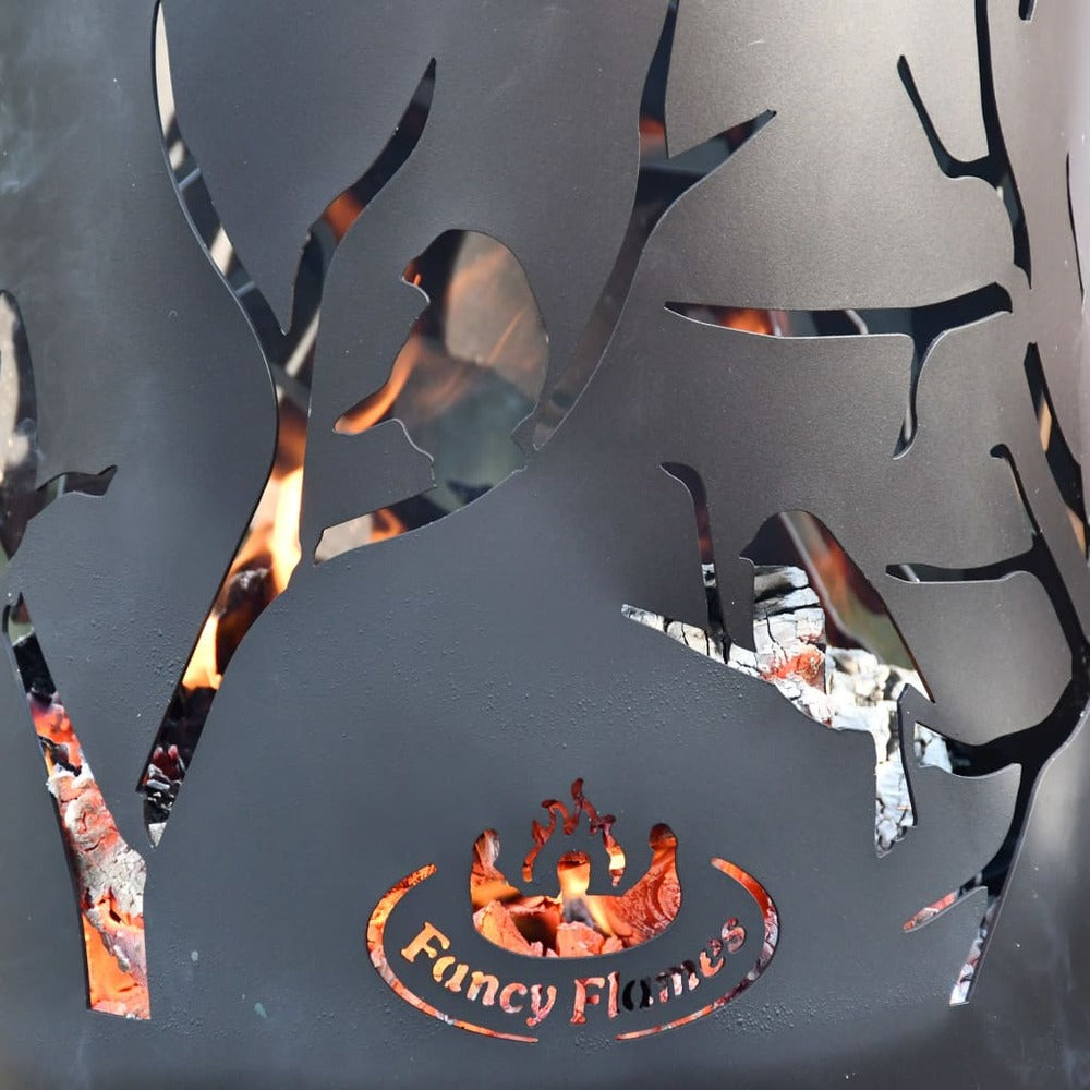 ESSCHERT DESIGN Baril à Feu Birds On Twig Acier Au Carbone Noir Ff409