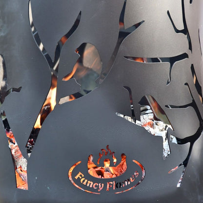 ESSCHERT DESIGN Baril à Feu Birds On Twig Acier Au Carbone Noir Ff409
