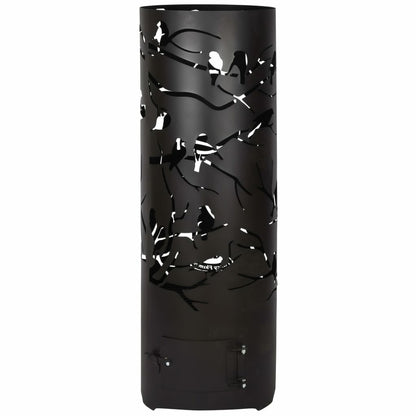 ESSCHERT DESIGN Baril à Feu Birds On Twig Acier Au Carbone Noir Ff409
