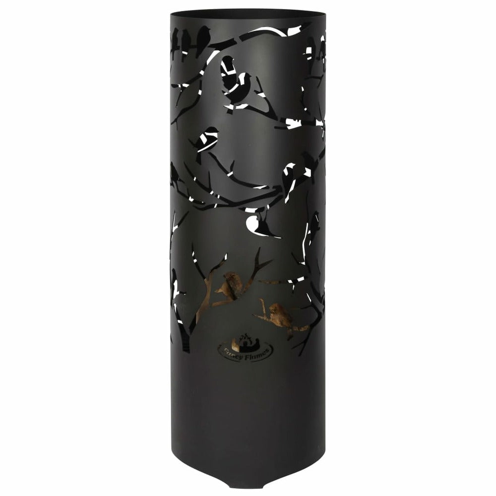 ESSCHERT DESIGN Baril à Feu Birds On Twig Acier Au Carbone Noir Ff409