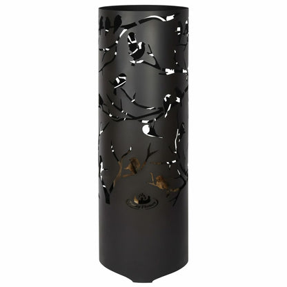 ESSCHERT DESIGN Baril à Feu Birds On Twig Acier Au Carbone Noir Ff409