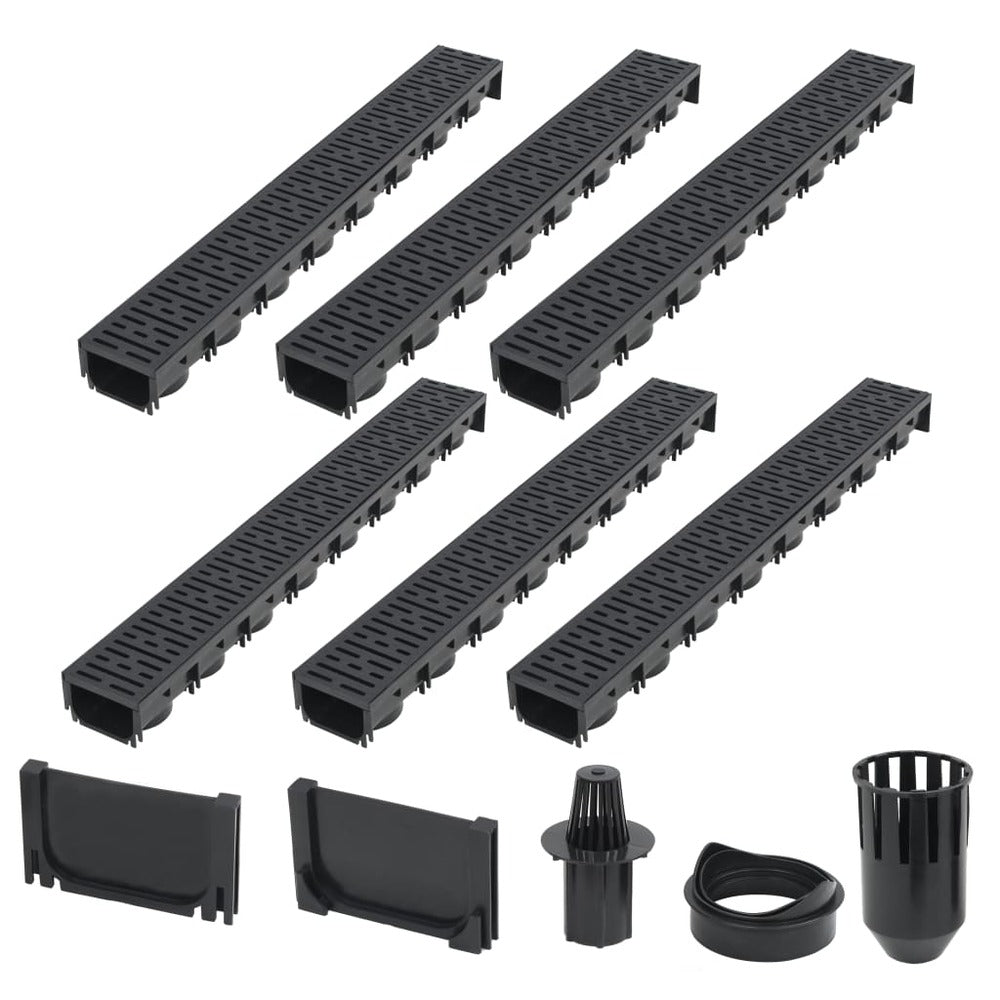 VIDAXL Canaux De Drainage 6 Pcs Plastique 6 M