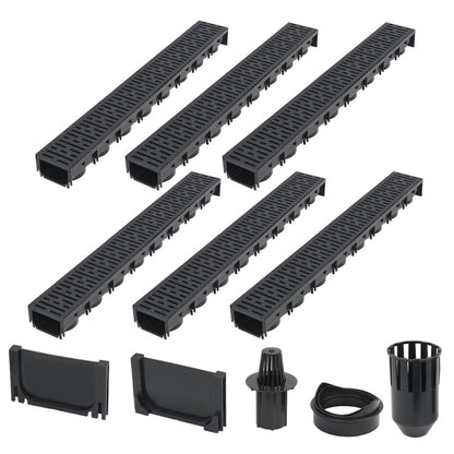VIDAXL Canaux De Drainage 6 Pcs Plastique 6 M
