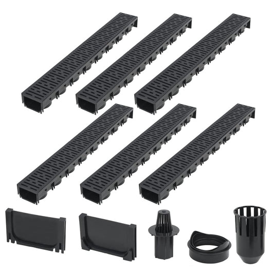 VIDAXL Canaux De Drainage 6 Pcs Plastique 6 M