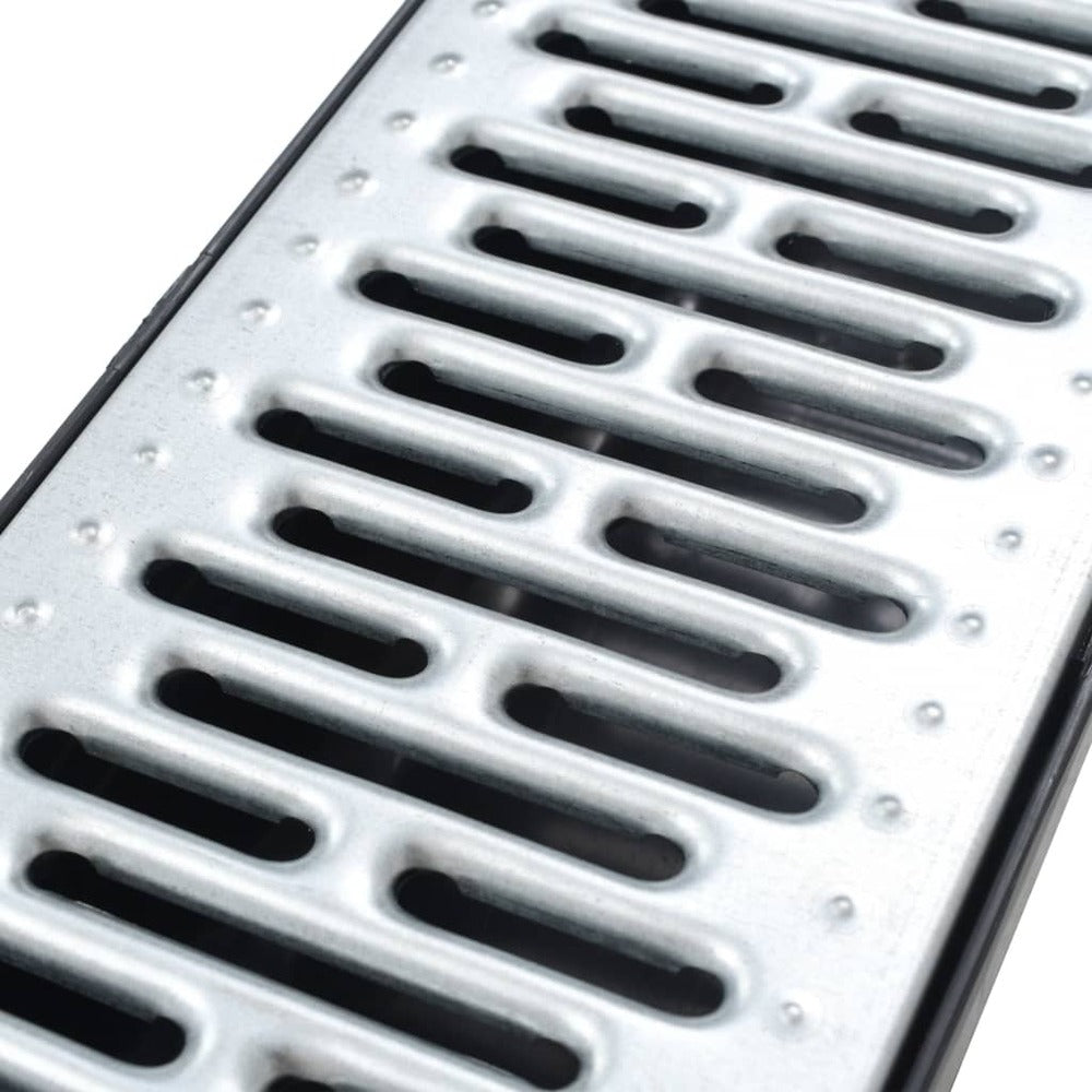 VIDAXL Caniveau De Drainage 3 Pcs Acier Galvanisé 3 M