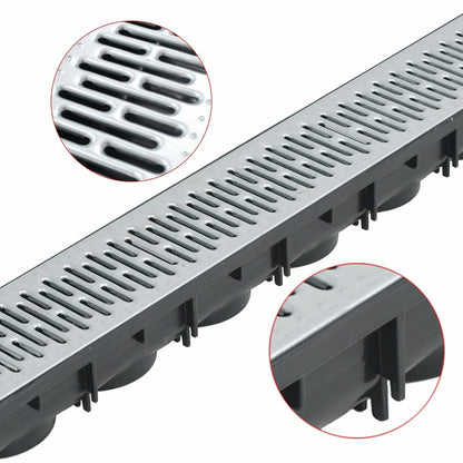 VIDAXL Caniveau De Drainage 3 Pcs Acier Galvanisé 3 M