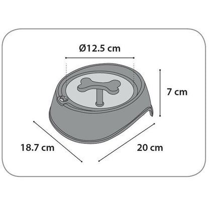  Gamelle Anti -glouton ø 12.5 Cm, 400 Ml, Noir, Pour Chien.