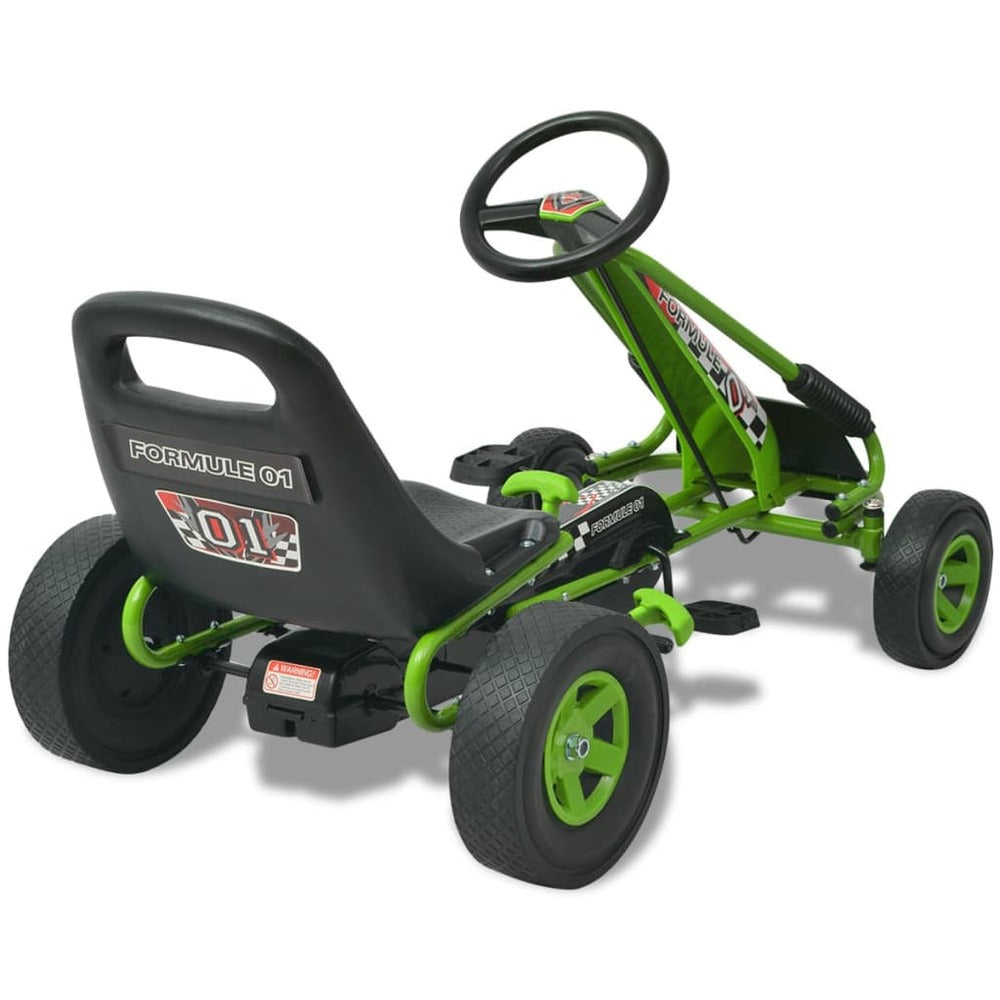 VIDAXL Kart à Pédale Avec Siège Ajustable Vert