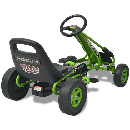 VIDAXL Kart à Pédale Avec Siège Ajustable Vert