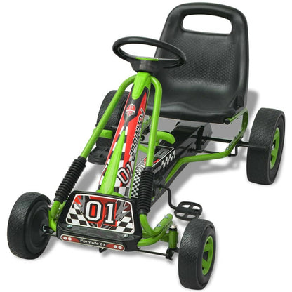 VIDAXL Kart à Pédale Avec Siège Ajustable Vert