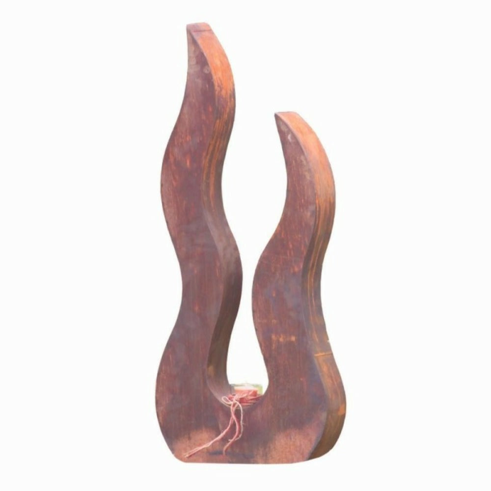  Déco Jardin Flamme Métal Rouillé - Rouille 82 Cm