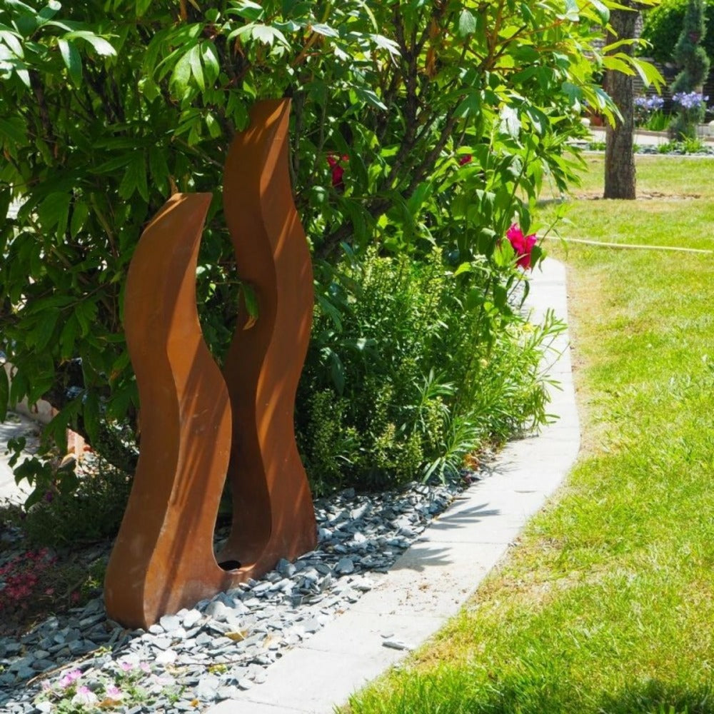  Déco Jardin Flamme Métal Rouillé - Rouille 82 Cm