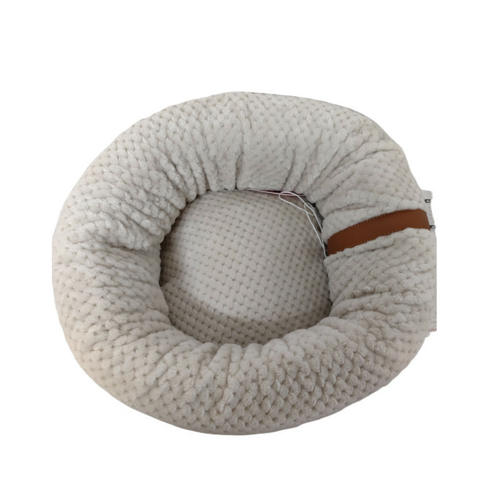  Coussin Rond "paloma" Pour Chat. Couleur Beige. Ø 42 Cm X 19 Cm.
